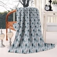 thumbnail image 2 of Light Blue Christmas Tree Pattern Blanket,Comfortable Soft Flannel Throw Blanket,All Season,Warm Lightweight Blankets for Sofa Bed Couch Living Room Chair,50"x60", 2 of 4