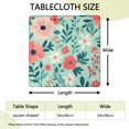 thumbnail image 2 of Pioneer Flower Floral Print Pattern Square Fitted Tablecloth with Elastic Edge,Square Table Cover,Washable Elastic Table Cover for Home Kitchen Party Decor 34"x34", 2 of 6
