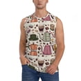 thumbnail image 1 of Fotbe Vintage Coffee Men's Camiseta sin Mangas Estampada para Hombres, Playera Casual para Gimnasio, Entrenamiento, Playa-Large, 1 of 7