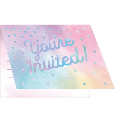 Creative Converting Iridescent Party Foldover Invitation, 0.01x5x4inc