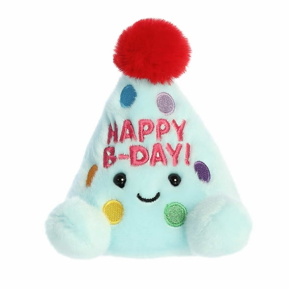 Aurora - Mini Blue Adorable Stuffed Animal - 5.5" Viva Party Hat - Palm Pals