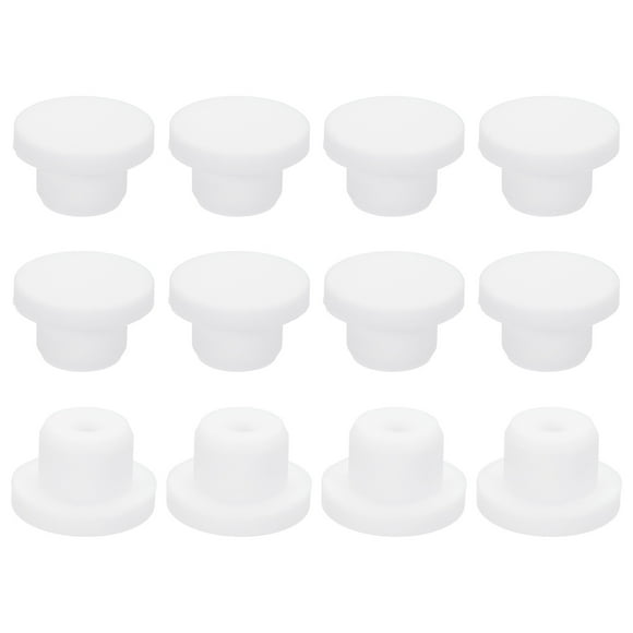 35Pack Silicone Hole Plug 15mm, White High Temp T Type Rubber Stoppers for 14-14.8mm Hole