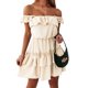 thumbnail image 1 of Txlixc Vestido de Mujer con Hombros Descubiertos, Color sólido, sin Mangas, con Volantes, de Longitud Media, para Fiesta, Club Txlixc Home Furnishing, 1 of 7