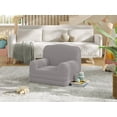 thumbnail image 2 of Para niños 2-in-1 couch comfy para niños pequeños couch fold-out convertible sofa to lounger foam para niños chair con soft sherpa a great gift para girls y boys (gray crown grande), 2 of 7