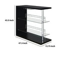 thumbnail image 5 of Benjaza 2-Shelf Rectangular Glass & Chrome Bar Unit with Wine Holder in Black, 5 of 5