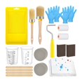 thumbnail image 1 of Kit 21 brochas y rodillos para pintar, bandeja pintura, esponja redonda, aplicadores protectora para pintar paredes, techos hormigón, 1 of 7