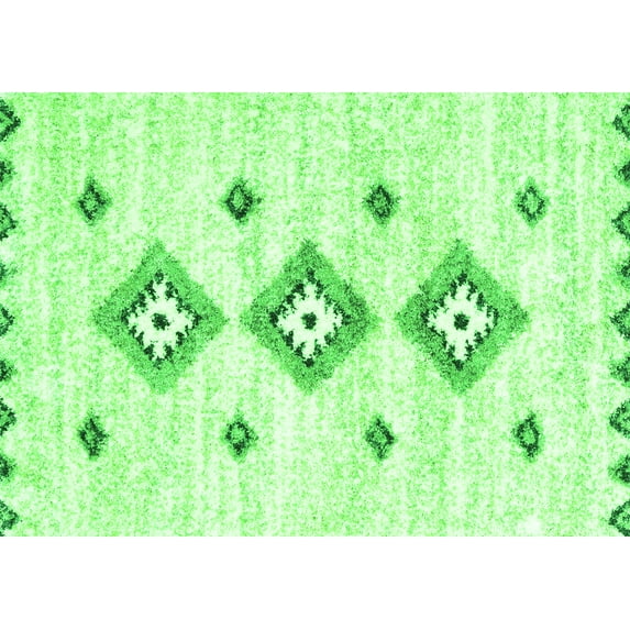 Ahgly Company Indoor Rectangle Solid Green Modern Area Rugs, 2' x 5'