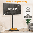 thumbnail image 3 of TAVR Furniture Universal TV Floor Stand with Mount for 32 to 60 inch Flat Screens, Swivel Adjustable Corner TV Standing for Bedroom Small Space, Black, 3 of 10