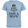 thumbnail image 1 of Keep Calm Take a Selfie Light Blue Adult T-Shirt, 1 of 1