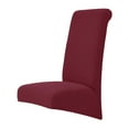 thumbnail image 2 of Funda para silla alta de respaldo alto de color liso, de terciopelo elástico y forro polar. Funda extraíble. Vino rojo, 2 of 9