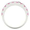 thumbnail image 5 of 1 ctw Wedding Band for Women - 18K White Gold Simulated Pink Diamond Stackable Eternity Ring, 5 of 6