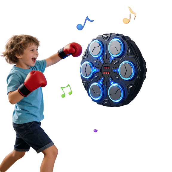 Music Boxing Machine, Smart Boxing Machine for Adults with Boxing Gloves, 9 Modes & 9 Speeds Wall Mounted Music Punching Machine for Home Gym Office Workout (Black)