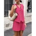 thumbnail image 3 of Conjunto de 2 Piezas PRETTYGARDEN Chaleco y Shorts Rojo Rosa M, 3 of 8