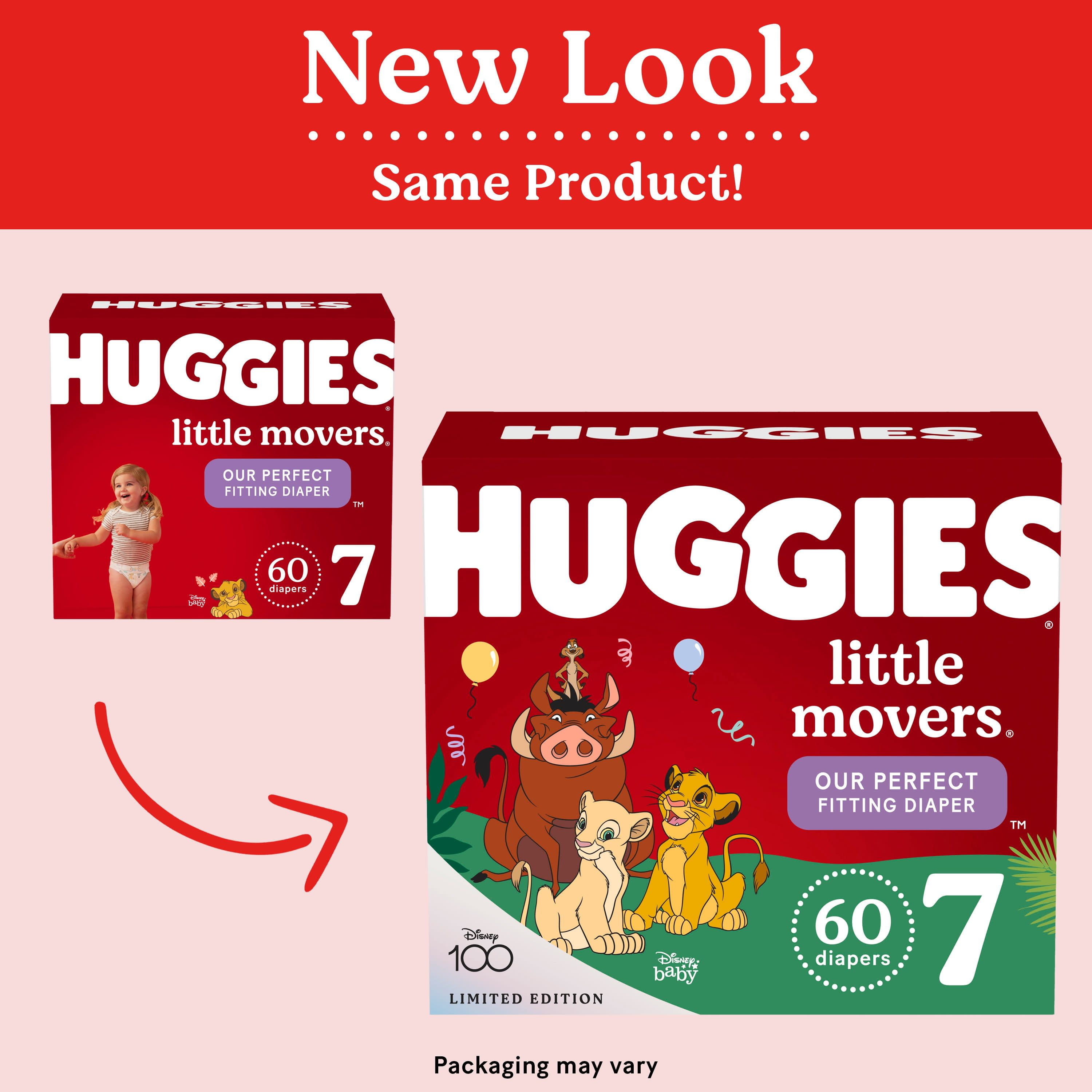  Huggies Size 7 Diapers, Little Movers Baby Diapers, Size 7 (41+  lbs), 80 Count : Baby