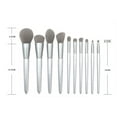 thumbnail image 3 of Makeup Brushes Set - 10 Pcs Silver Conical Wooden Handle Brushes, Soft Fiber Bristles, Makeup Brush Kit, Professional Makeup Brushes, Brush Set Make Up, Beauty Tools Accessories, Holiday Gift, 3 of 4