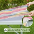thumbnail image 6 of Colorful Cloud Star Pattern Square Fitted Tablecloth with Elastic Edge,Square Table Cover,Washable Elastic Table Cover for Home Kitchen Party Decor 34"x34", 6 of 6