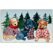 Olivias Home  Puppies In Plaid Area Rug