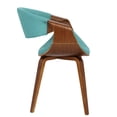 thumbnail image 2 of Curvo Mid-Century Modern Dining/Accent Chair in Walnut and Teal Fabric by LumiSource, 2 of 5