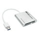 Tripp Lite USB 3.0 5Gbps SuperSpeed Multi-Drive Memory Card Reader/Writer Aluminium - Lecteur de Cartes (CF I, CF II, MMC, SD, RS-MMC, MMCmobile, microSD, MMCplus, DV RS-MMC, SDHC, microSDHC, SDXC, UHS/MMC) - USB 3.0 – image 1 sur 4