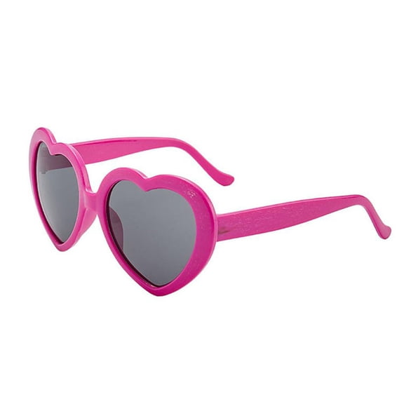 Ruziyoog Sunglasses for Men and Women Fashion Summer Hip Hop Trends Love Glasses At Night Heart-shaped Lights Become Love Special Effects Glasses Hot Pink