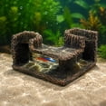 thumbnail image 4 of Resina para Acuario, Escondite de Paso en Esquina para Peces y Camarones, Aspecto Natural, Seguro para el Agua, 13x13x7cm, Túnel Decorativo Marrón, 4 of 8