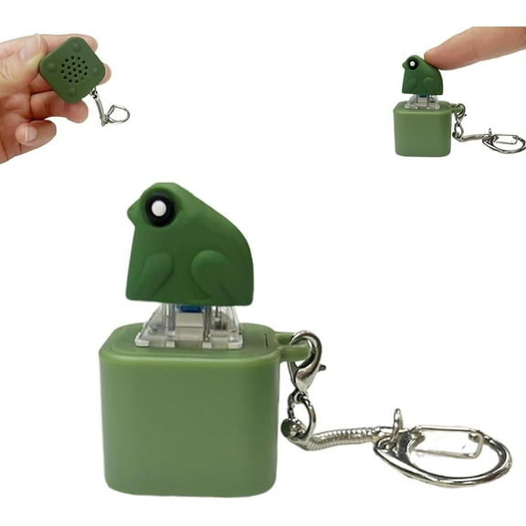 Frog Croaking Fidget Keychain (Rechargeable),Rechargeable Frog/Pig Croaking Fidget Keychain & Keyboard Clicker – Sensory Stress Reliever with Colorful Lights(LR Frog 1 PCS)