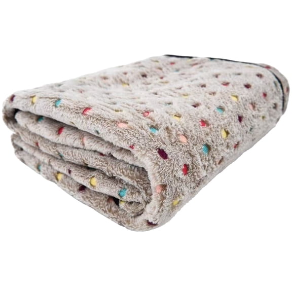 Barhoo Coral Fleece Flannel Pet Blanket Double-Sided Soft Dot Pattern Throw for Dogs Cats Puppy Kitten for Pet Beds Kennels Crate Car Seat Couch Sofa Travel Machine Washable Warm Cozy Blanket