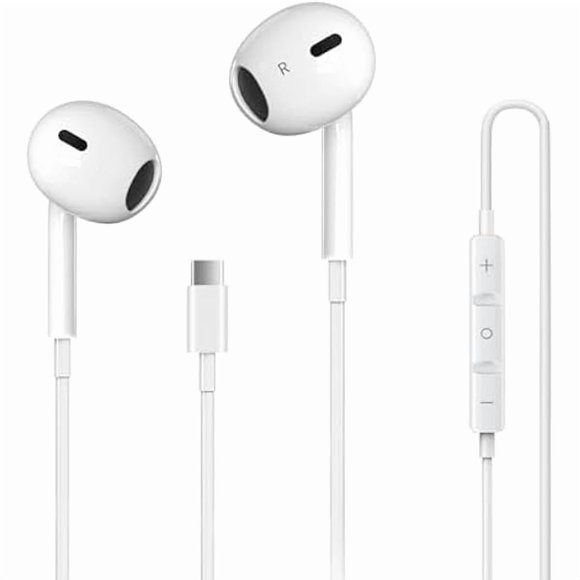ccwonima USB C Headphones for iPhone 17, Type C Earbuds Wired Earbuds with Microphone & Remote Control Noise Cancelling Earphones, Compatible with iPhone 17 Pro Max, iPad Pro, Most USB C Jack Devices