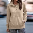 thumbnail image 5 of Womens Sweatshirt Quarter Button Henley V Neck Fleece Pullover Fall Long Sleeve Sweat Shirts with Pocket, 5 of 6