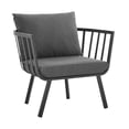 thumbnail image 3 of Modway Riverside Outdoor Patio Aluminum Armchair Set of 2 in Gray Charcoal, 3 of 8