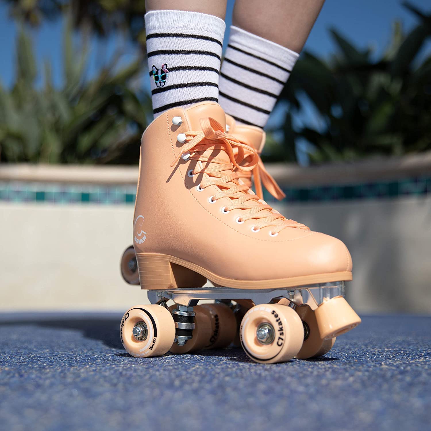 C7skates Roller Skates for Girls and Adults (Peachy Keen, Women's 8 ...