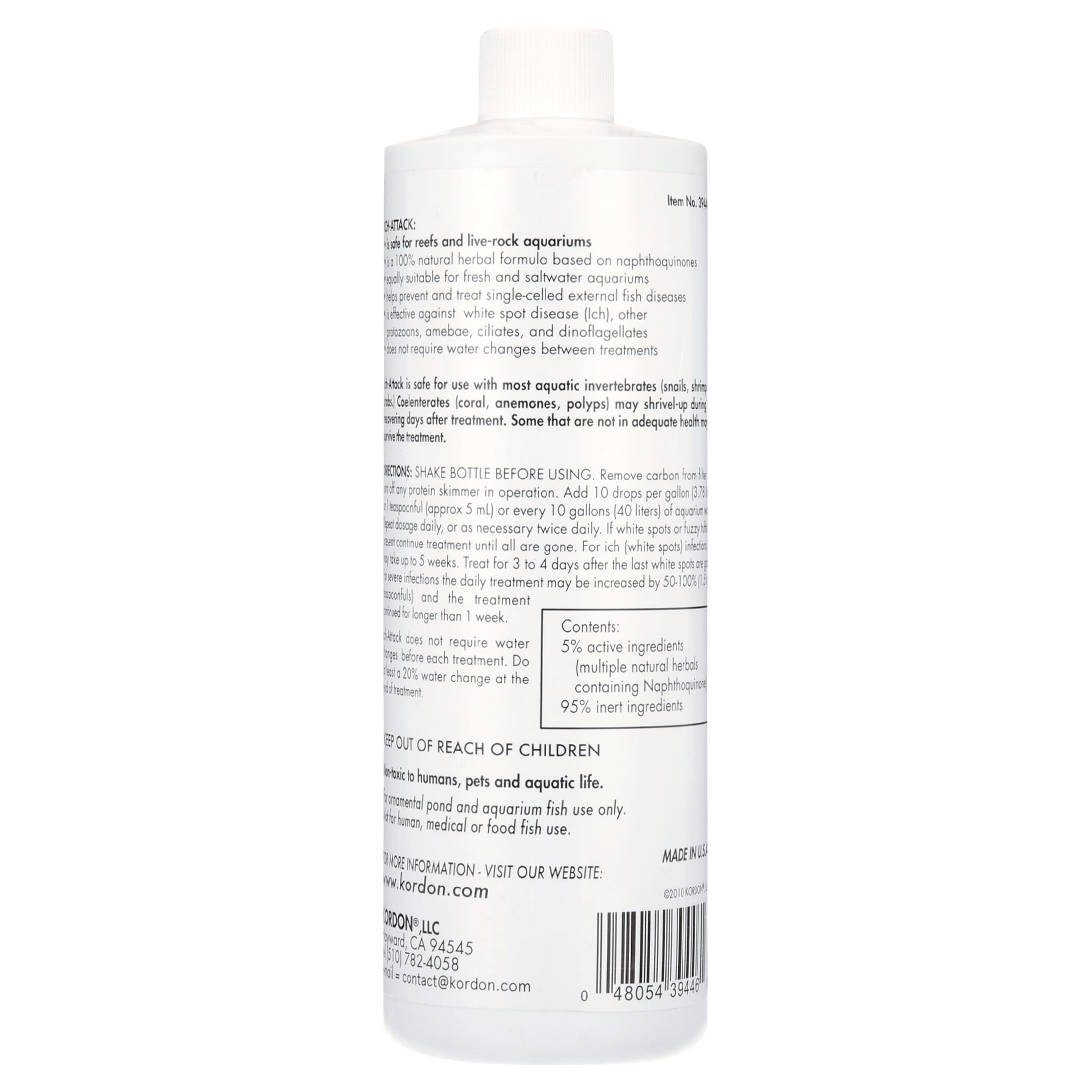 Kordon Ich Attack Natural Herbal Ich Treatment for Fresh and Saltwater Fish, 16 fl. Oz.