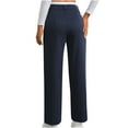 thumbnail image 6 of pstuiky Women's Dress Pants, Striped Loose Long Straight Leg High Waisted Trousers Summer Gym Pants Women Navy XL, 6 of 7