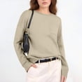 thumbnail image 6 of Eltusu Women Knitting Cotton Sweaters, Warm Long Sleeve Crewneck Pullover Winter Tops Yellow Size XL, 6 of 7