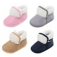 thumbnail image 5 of Unisex Newborn Baby Cotton Booties Non-Slip Sole for Toddler Boys Girls Infant Winter Warm Fleece Cozy Pure Color Shoes, 5 of 7
