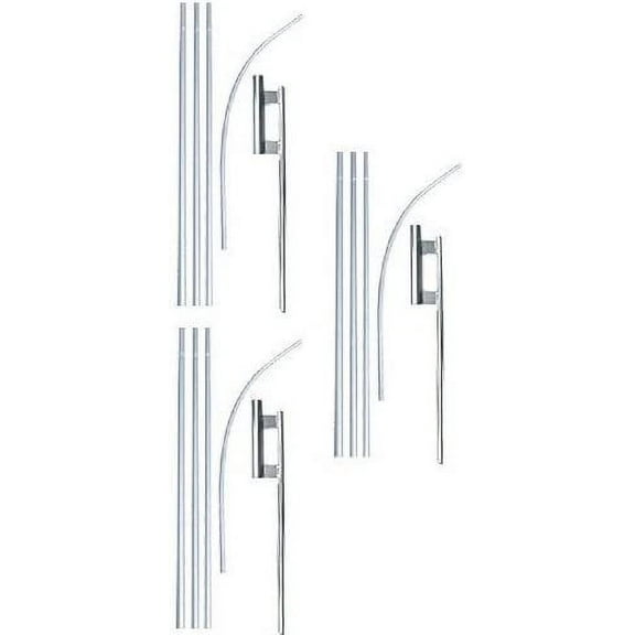 Swooper Flutter Flag Hardware-THREE 4 Piece Pole Kits with Ground Spikes