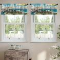 thumbnail image 2 of LALILO Kitchen Curtain Valance Beach Air Beach Florida Skyline Rod Pocket Window Curtain 52"x 18" Set of 2, 2 of 5