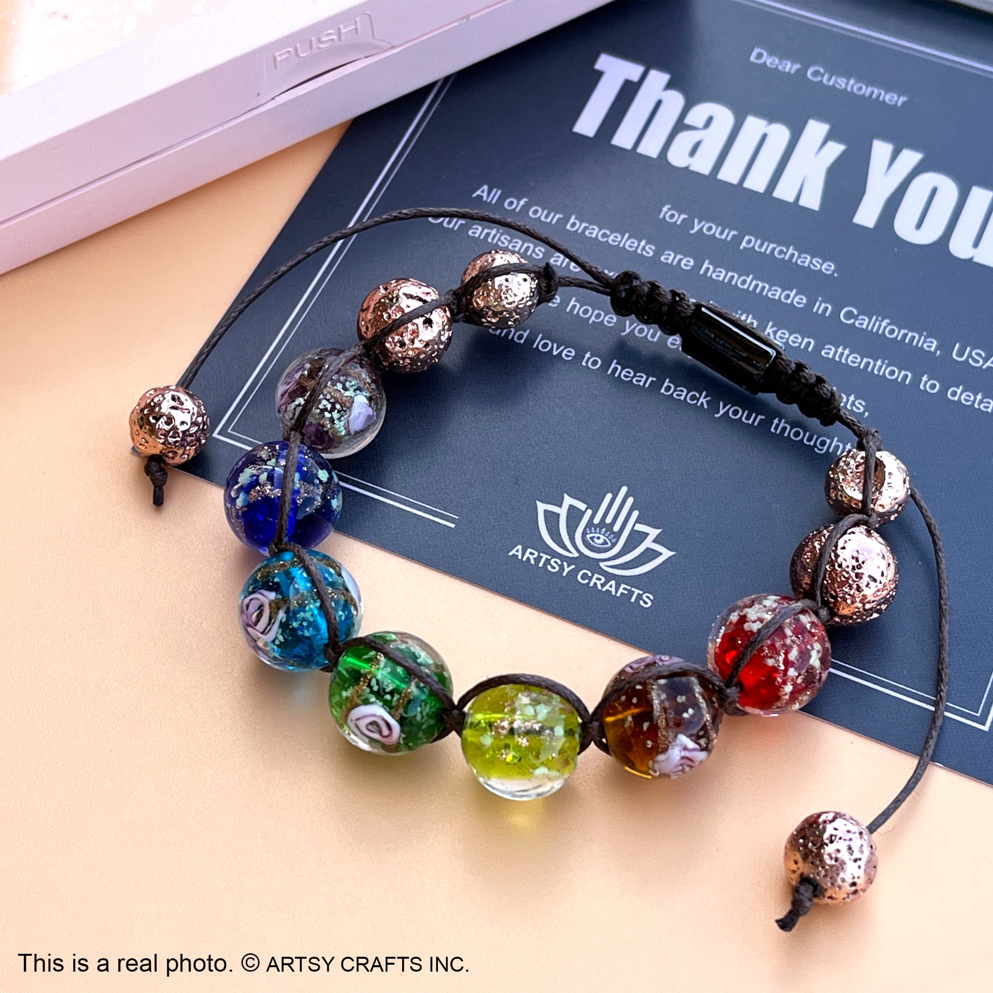 ARTSY Crafts Glow in The Dark Beaded Bracelet Handcrafted