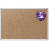 Mead Cork Bulletin Board, Silver Aluminum Frame, 4' x 3', (85362)