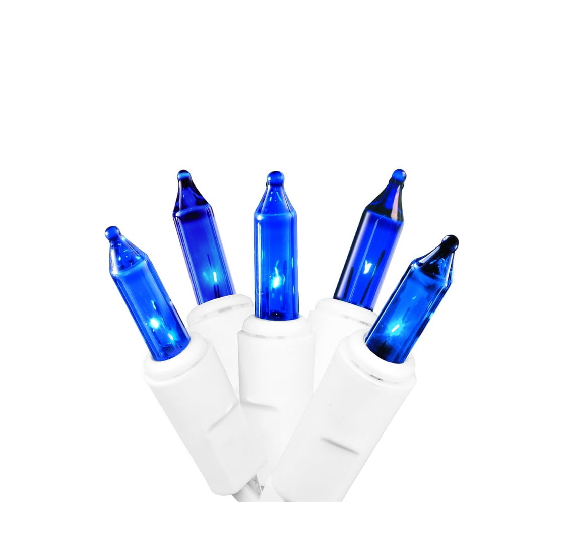 100-Count Blue Mini Christmas String Light Set, 20.5Ft White Wire - Walmart .Com