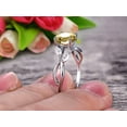 thumbnail image 2 of 1.25 Carat Flower 6mm Marquise Cut White Gold Champagne Diamond Moissanite Engagement Rings, 2 of 6