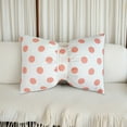 thumbnail image 5 of Tgbvmt Polka Dots Bow Pillow 19.6x13 Inches Velvet Cushion with Detachable Bow for Living Room Bedroom Office Decorative Lumbar Pillow with Invisible Zipper and Customizable Design, 5 of 6