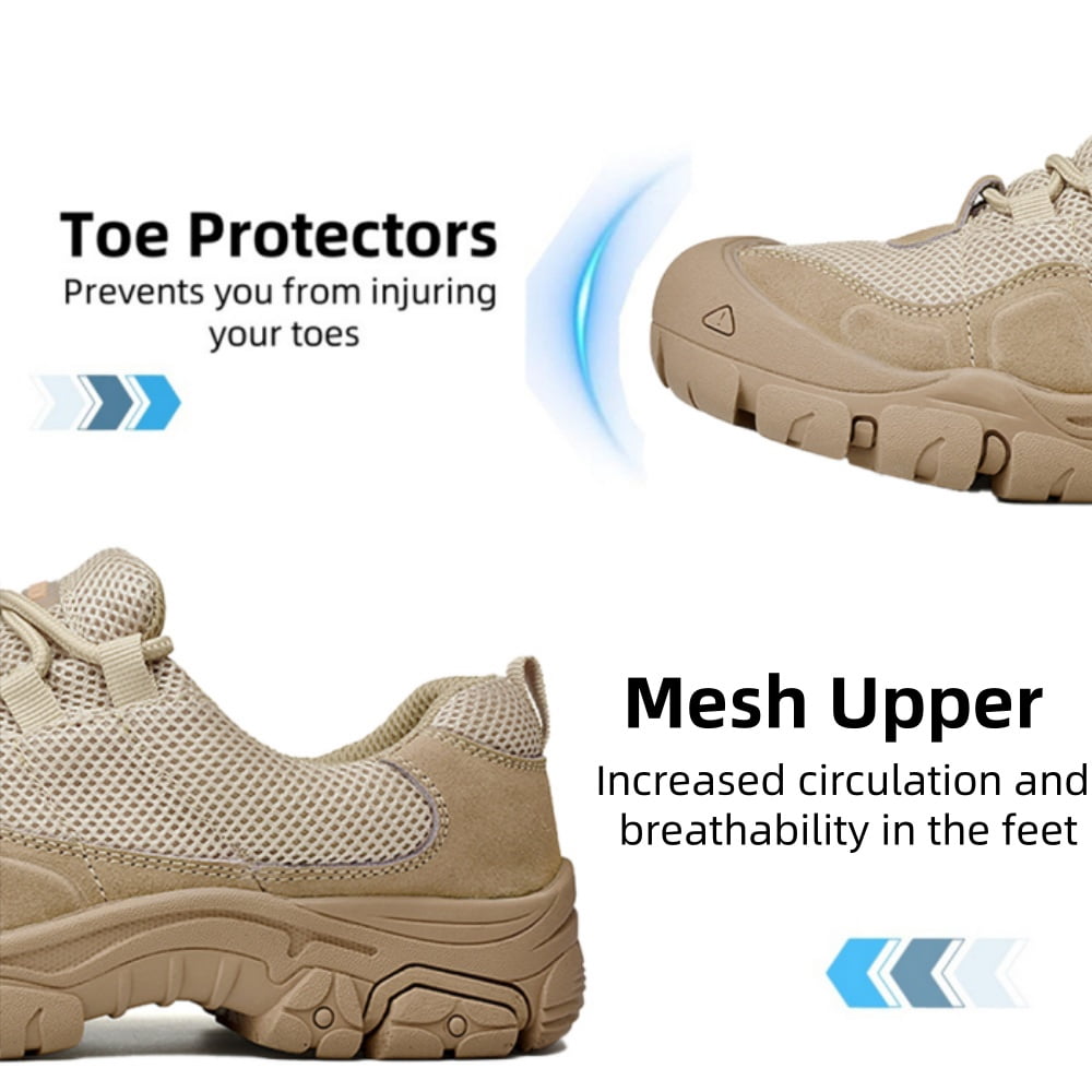 Men's Hiking Shoes Comfortable Breathable Lightweight Slip Resistant Rubber Outsole Outdoor Walking Lace Up Sneakers Brown 11 US