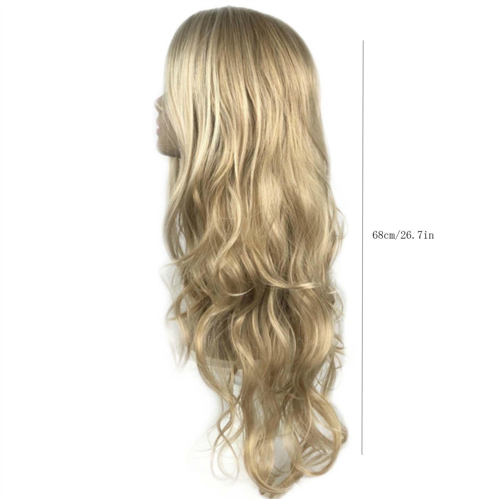 Long Blonde Curly Wig for Women 68cm Fashion Synthetic Fiber Natural Looking Hairpiece for Costume or Everyday Style No Hairnet Included Gift