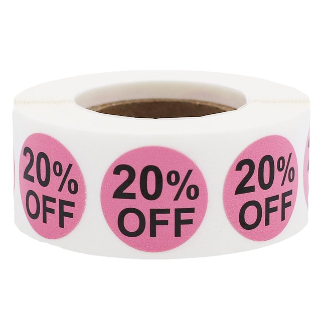 Autocollants Circulaires Roses 20 % de Réduction 0.75 Pouces Pouce Rond Lot de 500