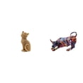 thumbnail image 1 of Figura de escritorio,Estatua de gato,linda decoración para estante o escritorio,Estatua de toro de resina,Estatua de toro de resina pintada,escultura para el hogar,Figuras decorativas de toros, 1 of 8