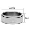 thumbnail image 2 of Luxe Jewelry Designs Men's Stainless Steel Straight Ring with Checkered Design, Size 10 (Pack of 2), 2 of 4
