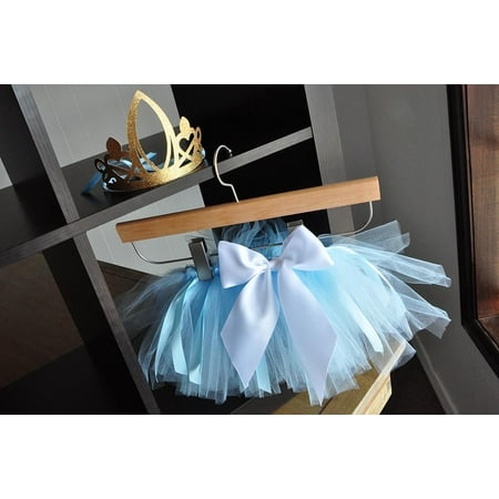 Baby Blue Tutu and Princess Crown for Cinderella Party. Ships in 1-3 Business Days. 1st Birthday Outfit. Smash Cake Outfit.