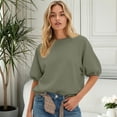 thumbnail image 2 of Unir Women's Raglan Puff Half Sleeve Crewneck Sweatshirt Oversized Cotton Feel Spring Casual Layering Top 1PC S-XXXL Plus Size Friendly, 2 of 4