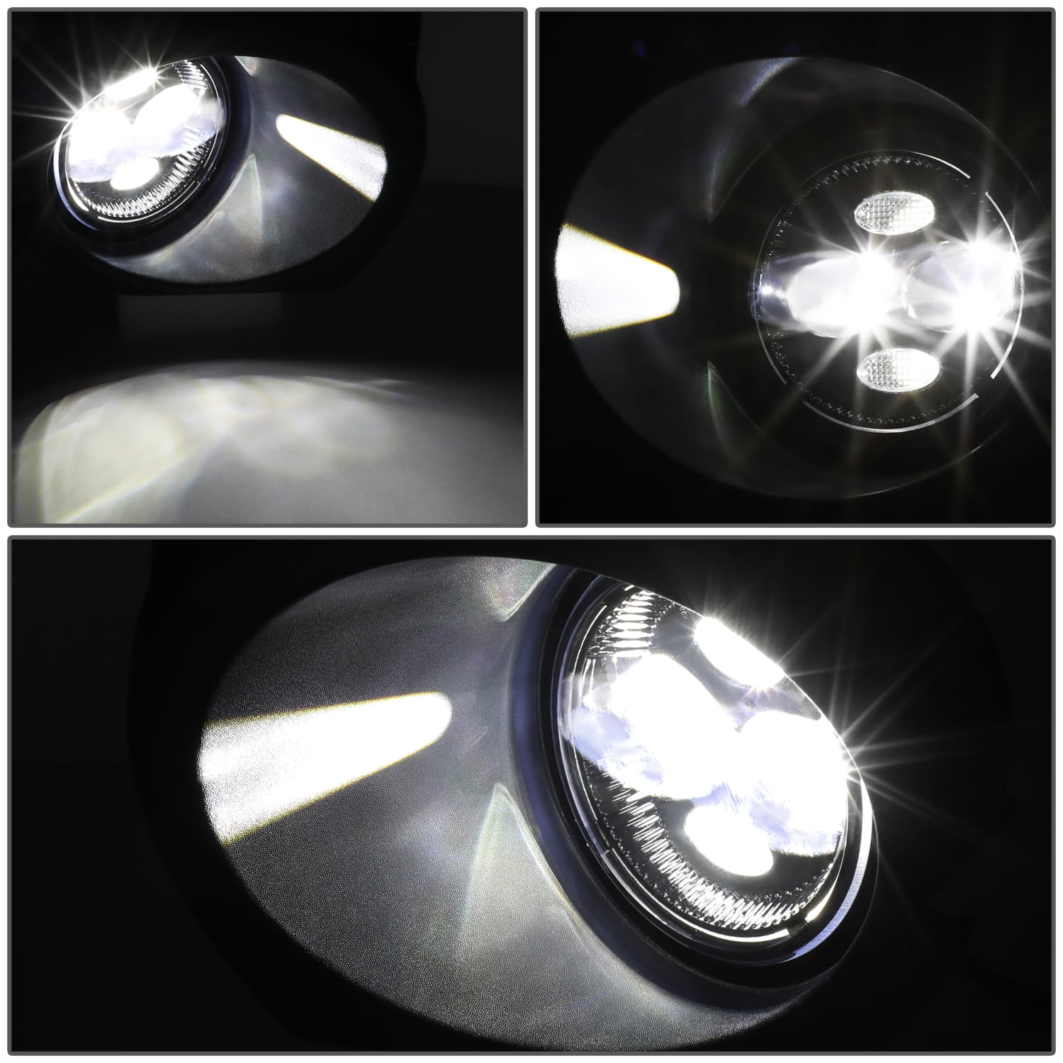 For 2009 to 2014 Ford F-150 Pair of Clear Lens Full LED Lighting Driving Fog Lights Lamps with Switch and Bezels 12 13